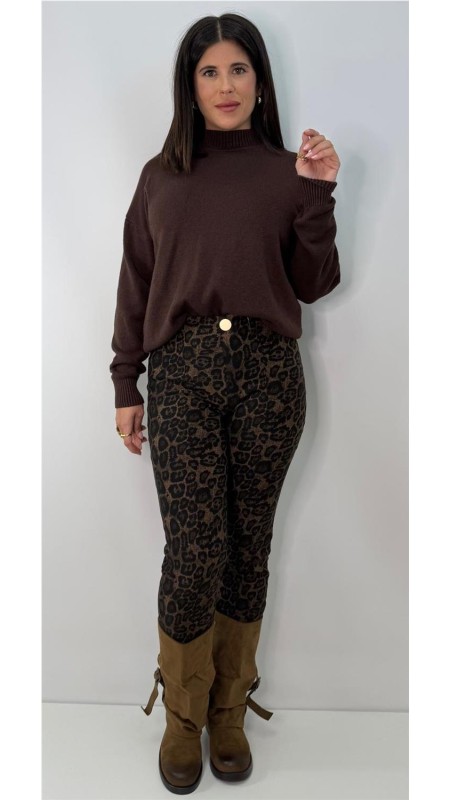 PANTALON LEOPARDO PITILLO MARRON