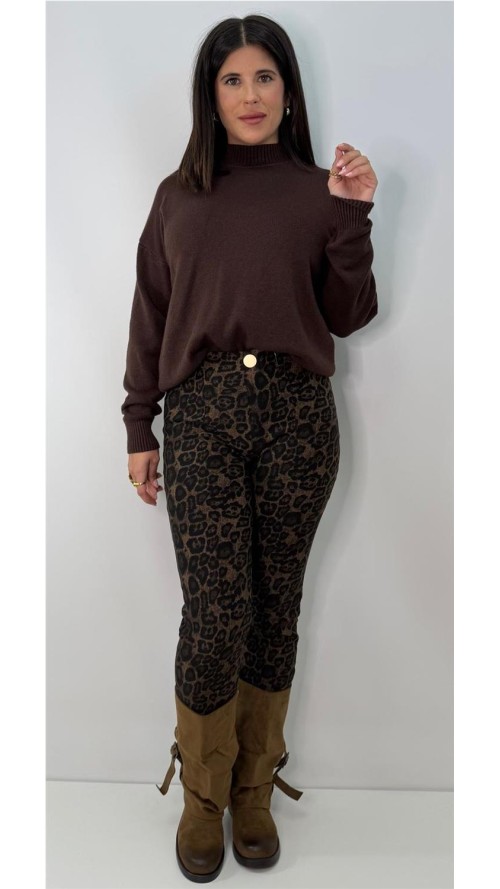 PANTALON LEOPARDO PITILLO MARRON
