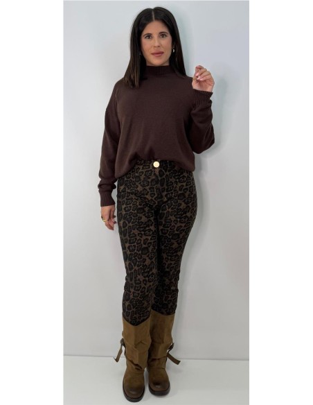PANTALON LEOPARDO PITILLO MARRON