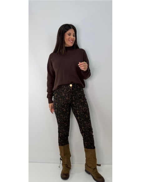 PANTALON LEOPARDO PITILLO MARRON