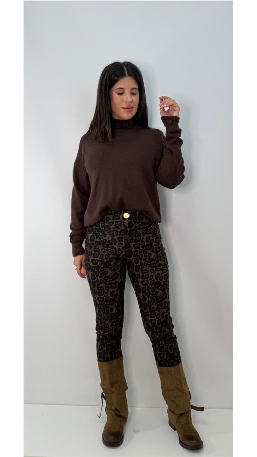 PANTALON LEOPARDO PITILLO MARRON