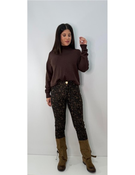 PANTALON LEOPARDO PITILLO MARRON