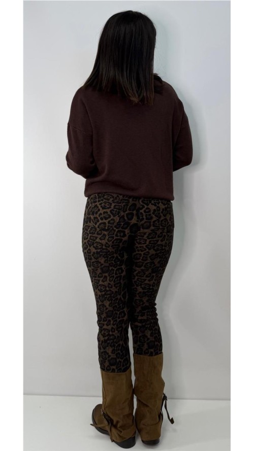 PANTALON LEOPARDO PITILLO MARRON