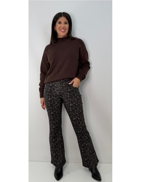 PANTALON LEOPARDO CAMPANA GRIS