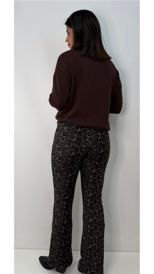 PANTALON LEOPARDO CAMPANA GRIS
