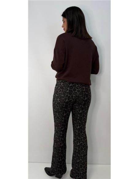 PANTALON LEOPARDO CAMPANA GRIS
