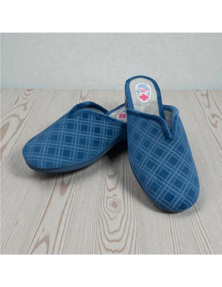ZAPATILLA ABERTURA CUADRO AZUL