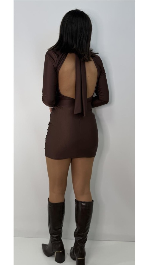 VESTIDO MARILO MARRON