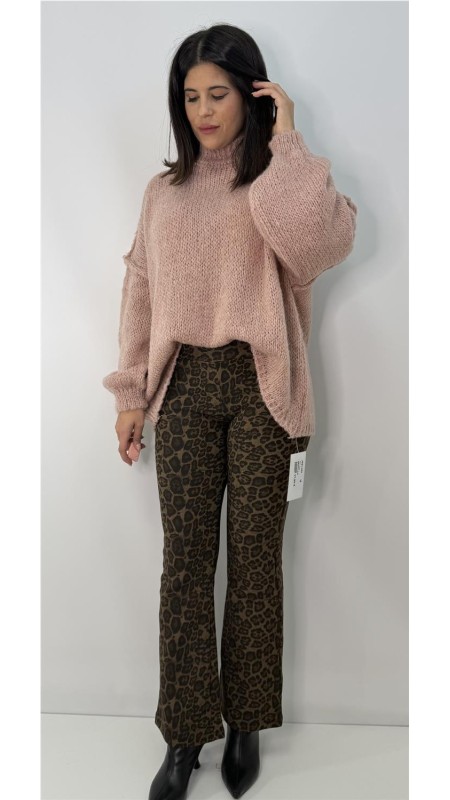 PANTALON LEOPARDO CAMPANA CAMEL 2