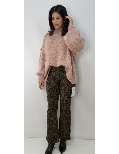 PANTALON LEOPARDO CAMPANA CAMEL