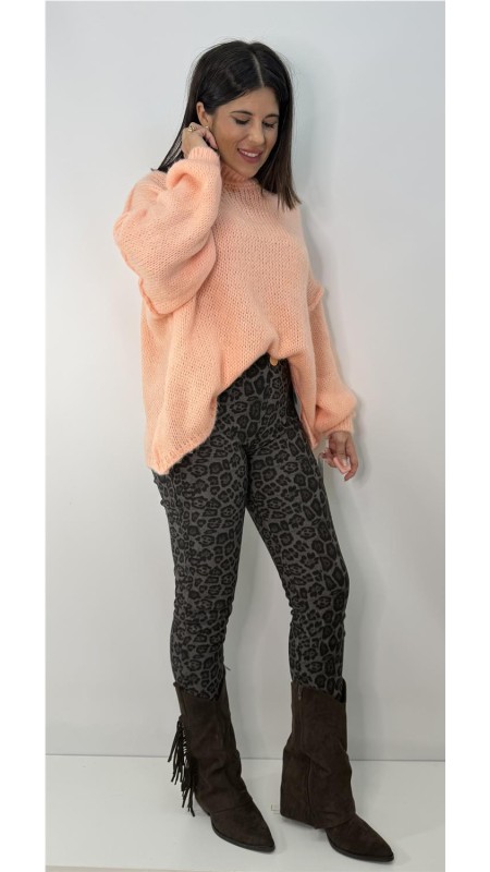 PANTALON LEOPARDO PITILLO GRIS 2