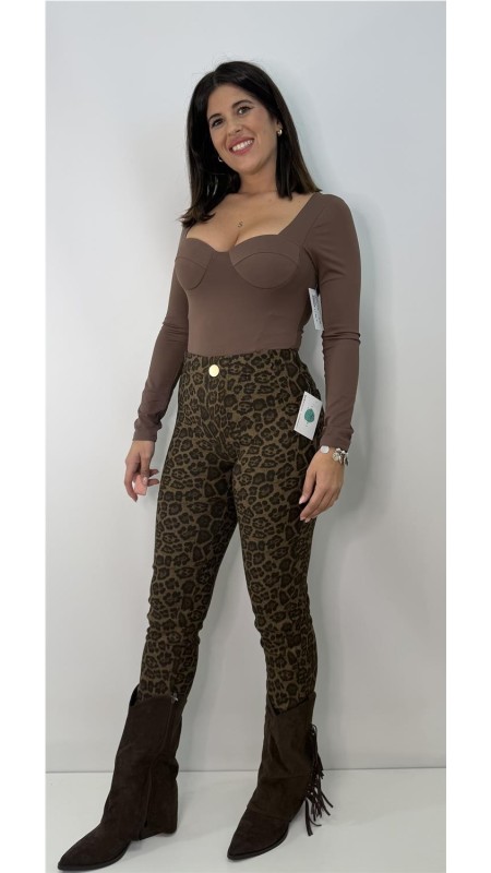 PANTALON LEOPARDO PITILLO CAMEL