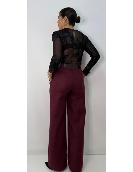 PANTALON DE PAÑO BURDEOS