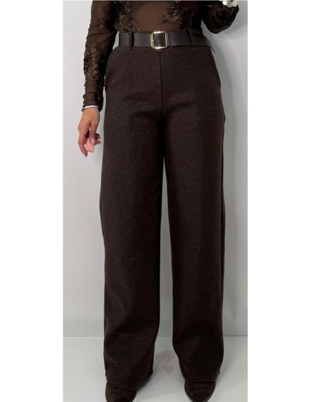 PANTALON DE PAÑO MARRON