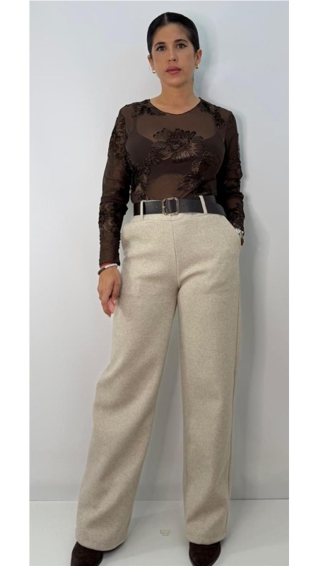 PANTALON DE PAÑO BEIG 2