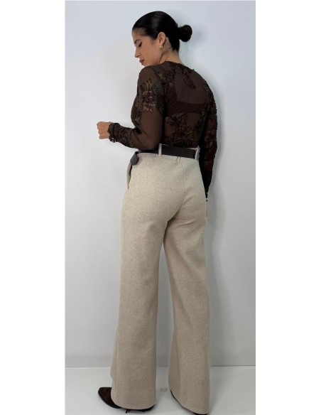 PANTALON DE PAÑO BEIG