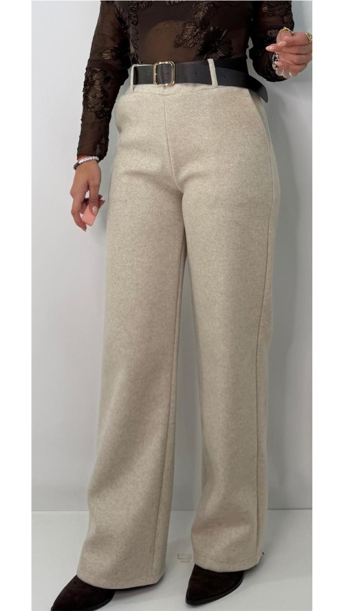 PANTALON DE PAÑO BEIG