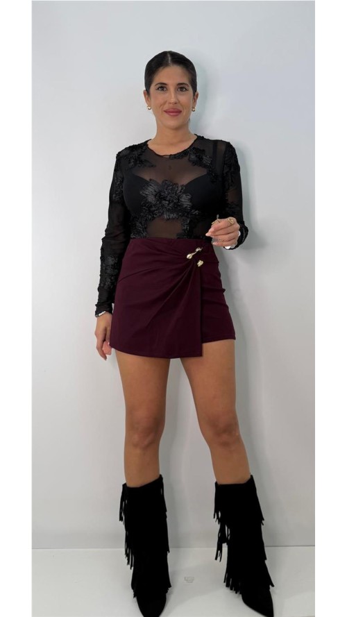 FALDA PANTALO SHAKIRA BURDEOS