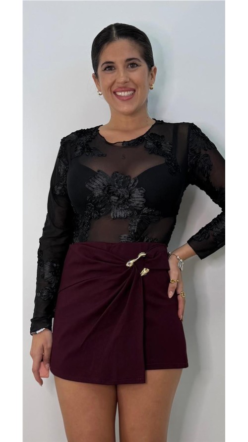 FALDA PANTALO SHAKIRA BURDEOS