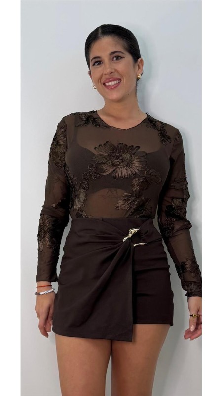 FALDA PANTALO SHAKIRA MARRON 2