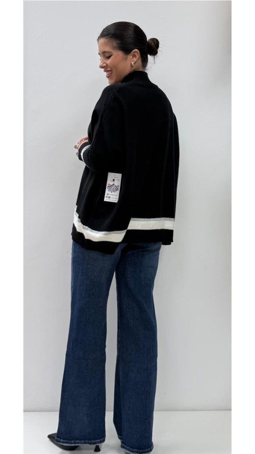 MAXI JERSEY BRILLO NEGRO PLATA