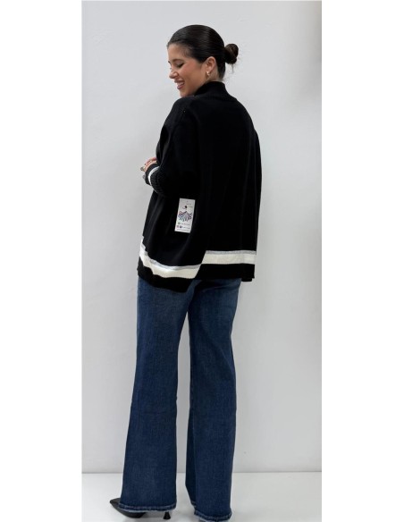 MAXI JERSEY BRILLO NEGRO PLATA