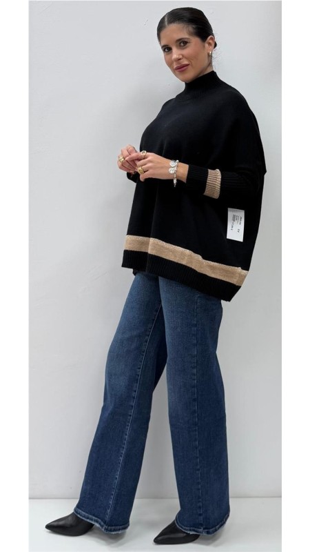 MAXI JERSEY BRILLO NEGRO 1 2