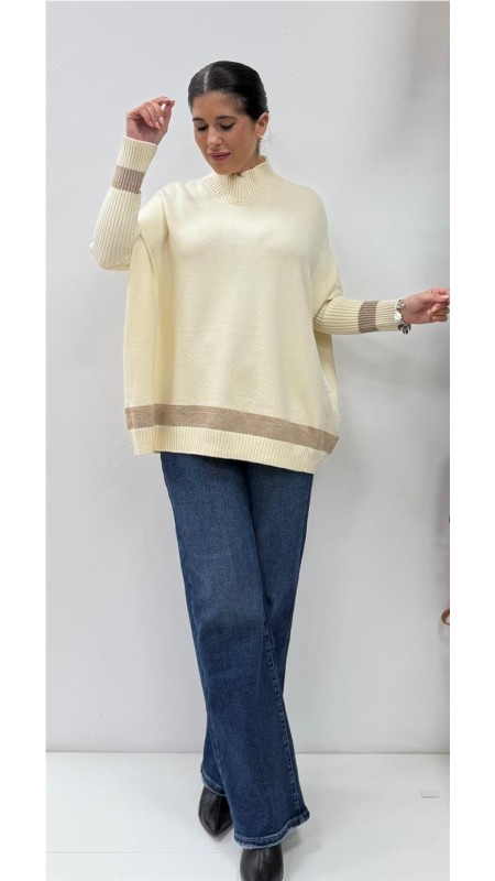 MAXI JERSEY BRILLO BEIG