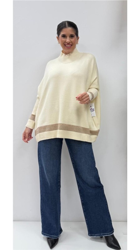 MAXI JERSEY BRILLO BEIG 2