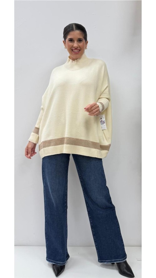 MAXI JERSEY BRILLO BEIG