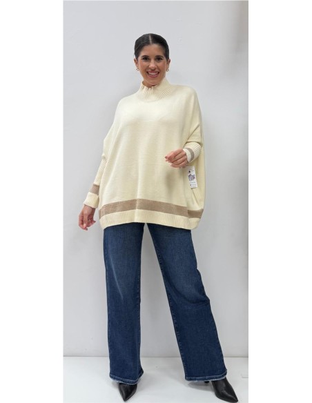 MAXI JERSEY BRILLO BEIG