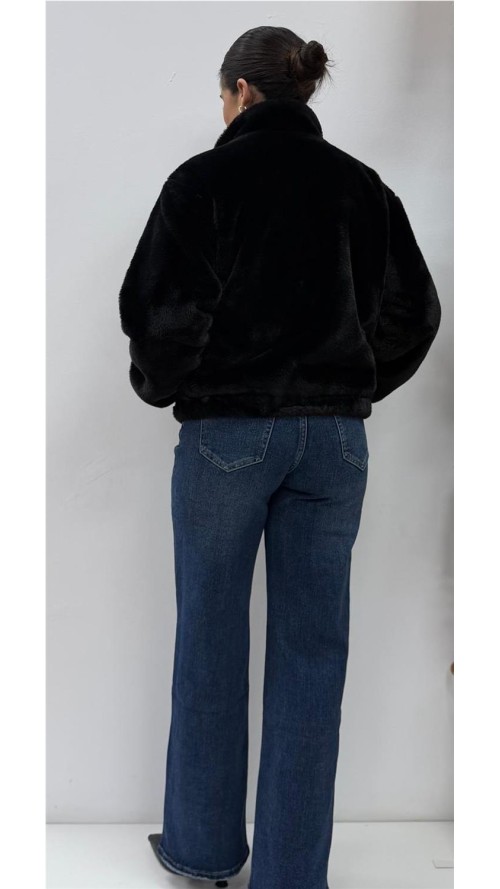 CHAQUETA BOMBER PELO NEGRO