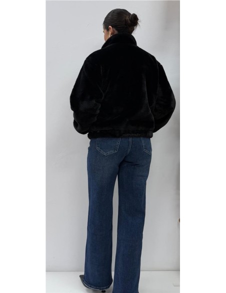 CHAQUETA BOMBER PELO NEGRO