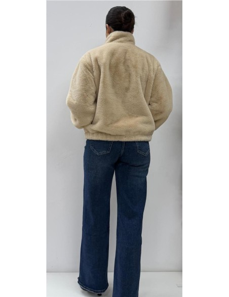 CHAQUETA BOMBER PELO BEIG