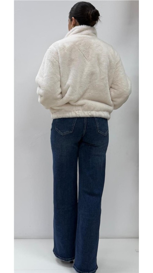 CHAQUETA BOMBER PELO BLANCO