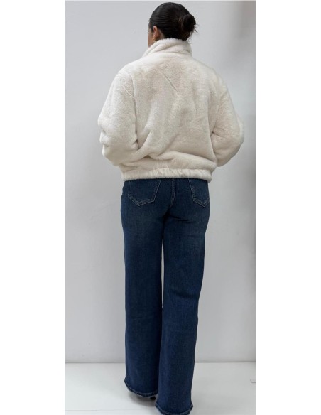 CHAQUETA BOMBER PELO BLANCO