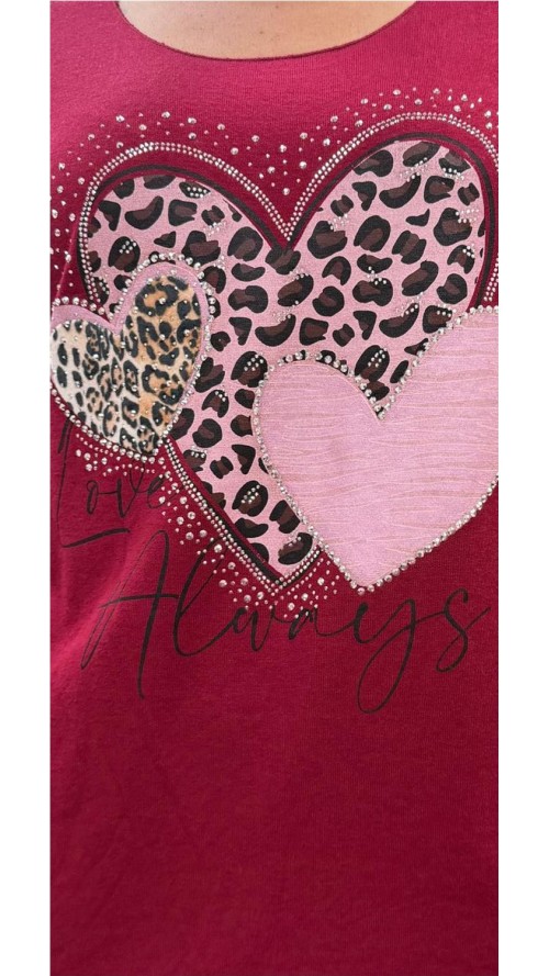 JERSEY 3 CORAZONES BURDEOS