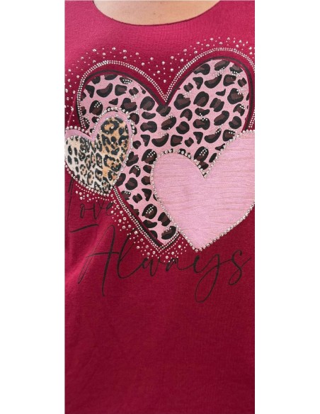 JERSEY 3 CORAZONES BURDEOS