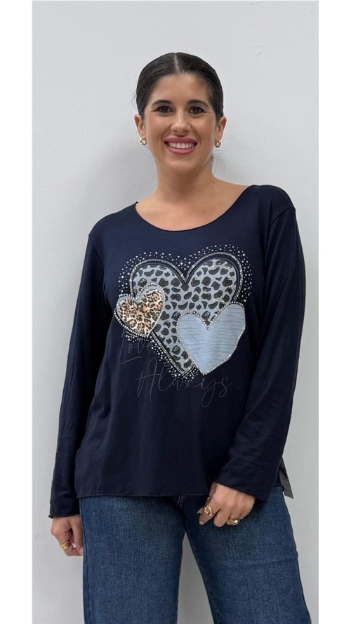 JERSEY 3 CORAZONES MARINO