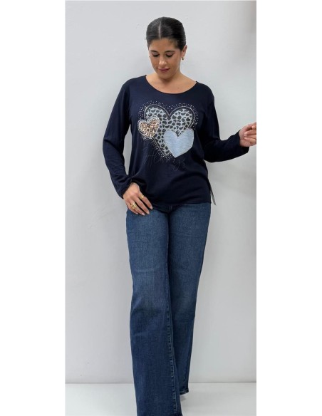 JERSEY 3 CORAZONES MARINO