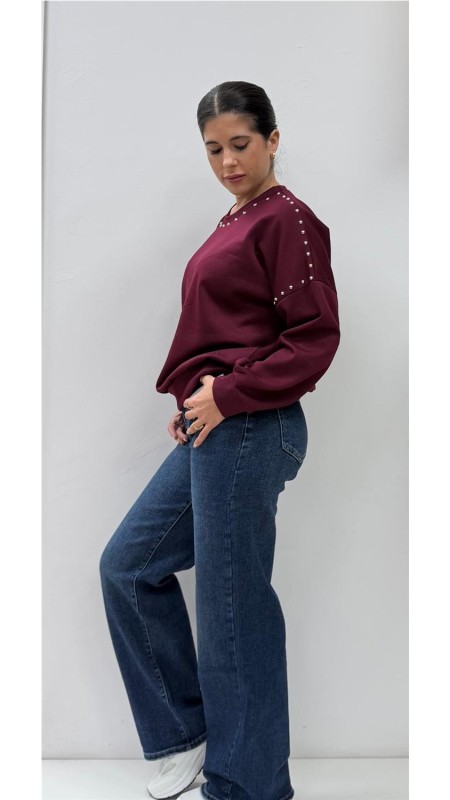 SUDADERA TACHAS BURDEOS 2