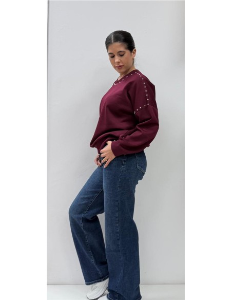 SUDADERA TACHAS BURDEOS