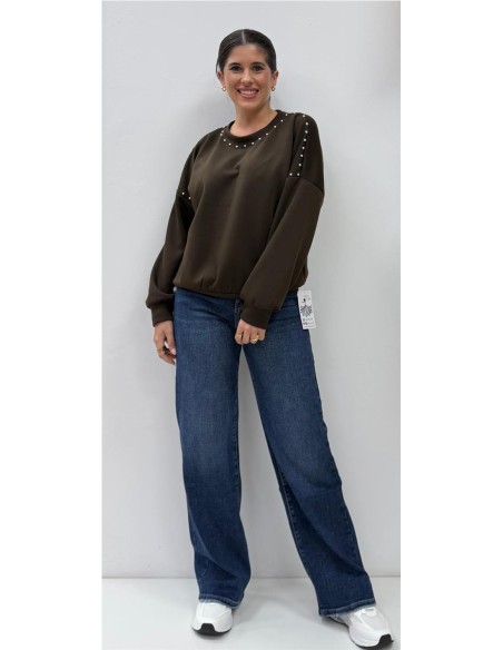 SUDADERA TACHAS MARRON