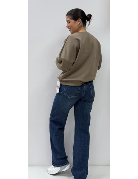 SUDADERA TACHAS TAUPE