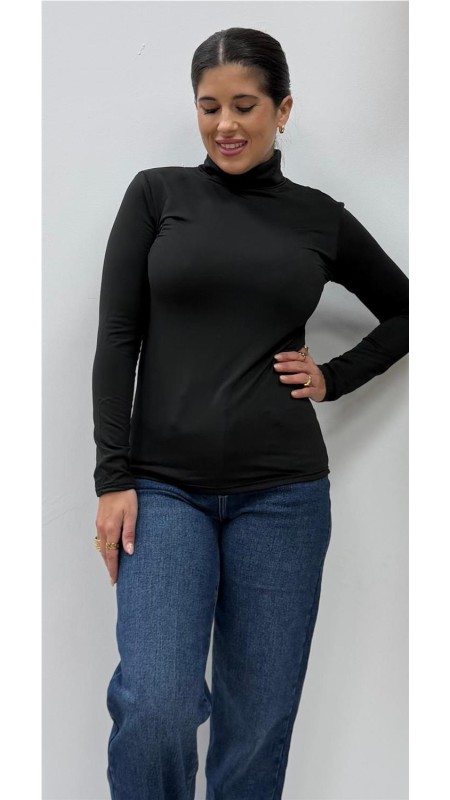 CAMISETA TERMICA DOBLE CUELLO NEGRO