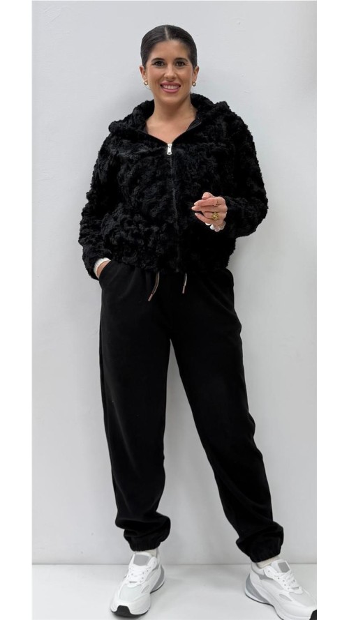 SUDADERA PELO NEGRO