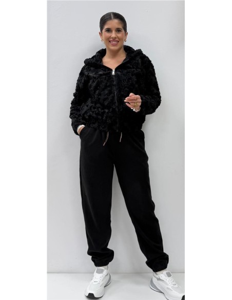SUDADERA PELO NEGRO