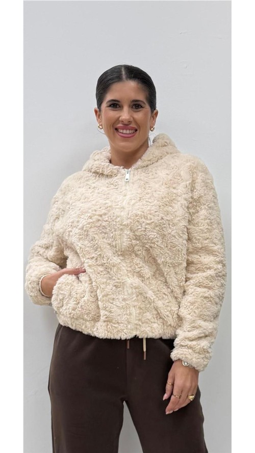 SUDADERA PELO BEIG