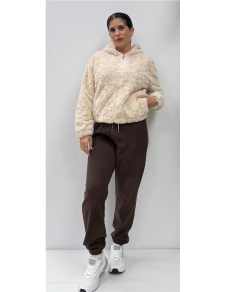 SUDADERA PELO BEIG