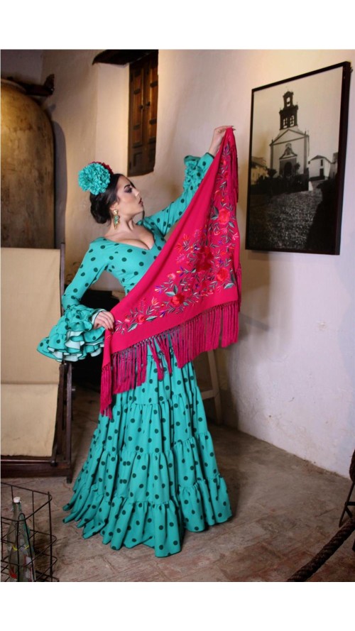 VESTIDO DE FLAMENCA SARAY AGUAMAR
